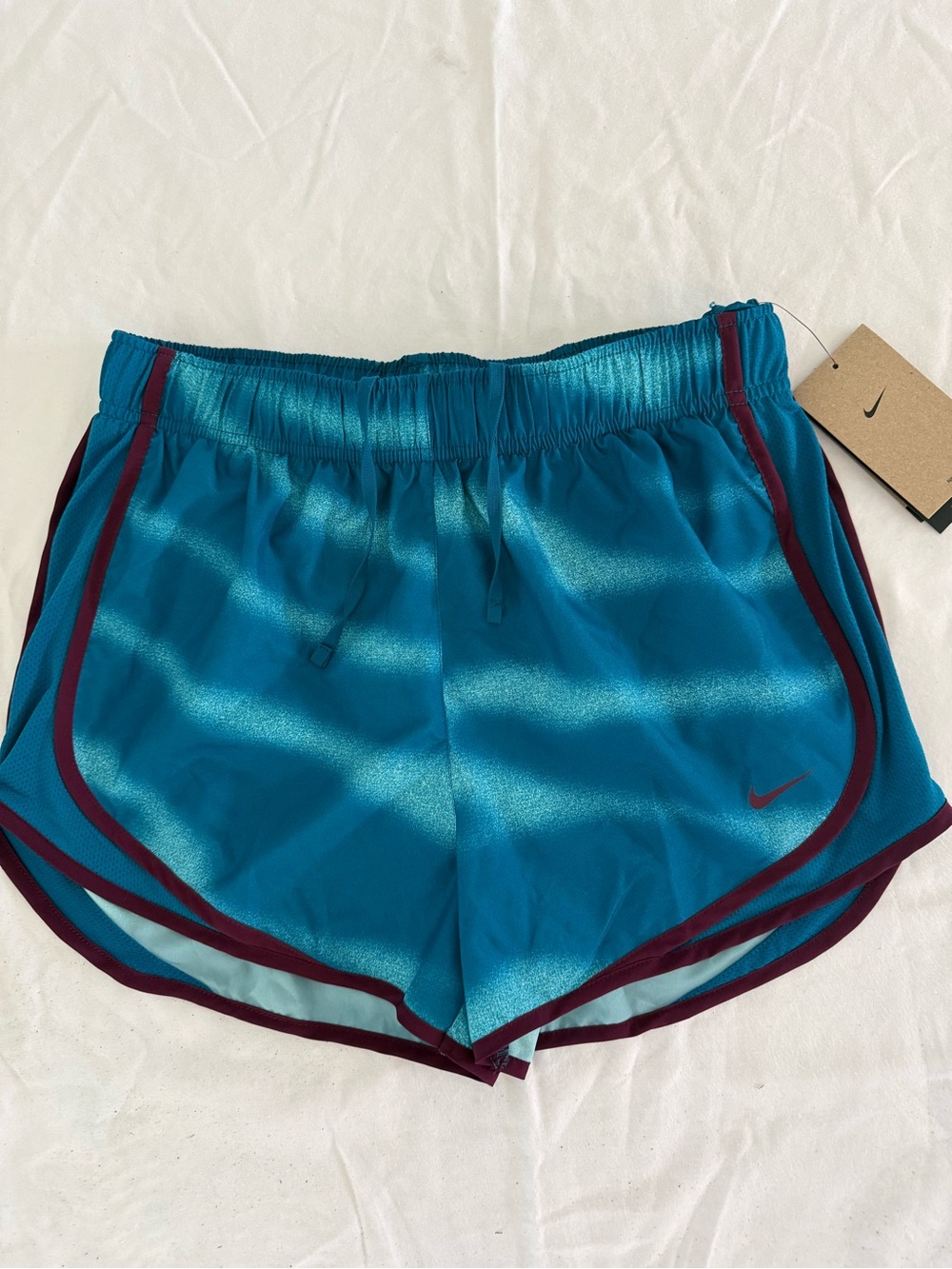 Nike Teal Athletic Shorts with Burgundy Trim